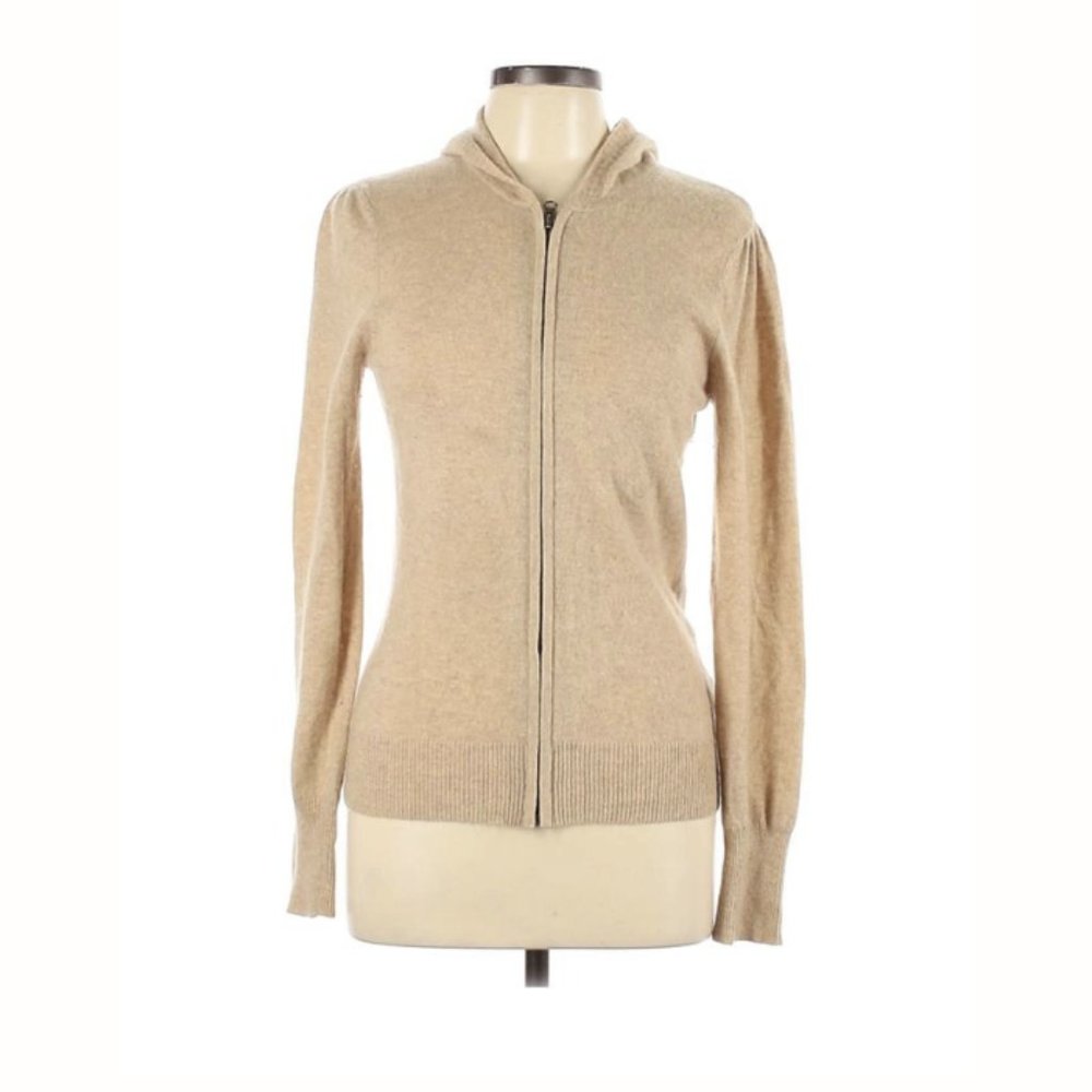 Zip Up Cashmere Hoodie L